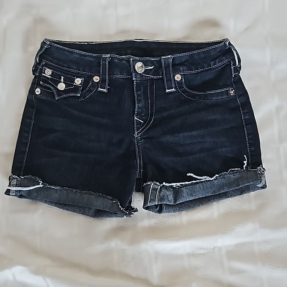 True Religion Dark Blue Jean Shorts